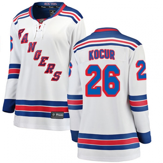 Women's New York Rangers #26 Joe Kocur Fanatics Branded White Away Breakaway NHL Jersey - Ujersey