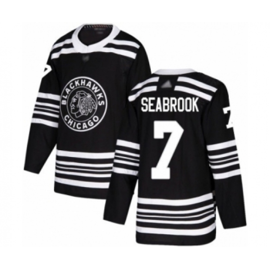 Men's Chicago Blackhawks #7 Brent Seabrook Authentic Black Alternate Hockey Jersey - Ujersey