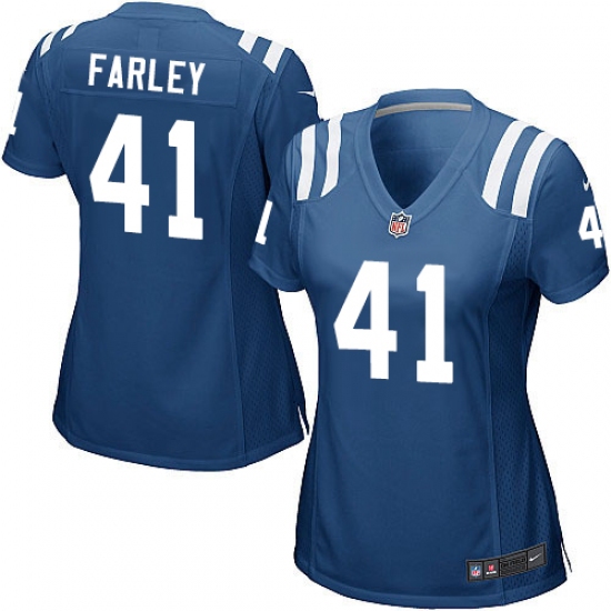 Women's Nike Indianapolis Colts #41 Matthias Farley Game Royal Blue Team Color NFL Jersey - Ujersey