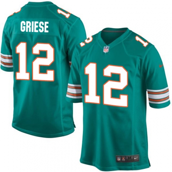 Men's Nike Miami Dolphins #12 Bob Griese Game Aqua Green Alternate NFL Jersey - Ujersey