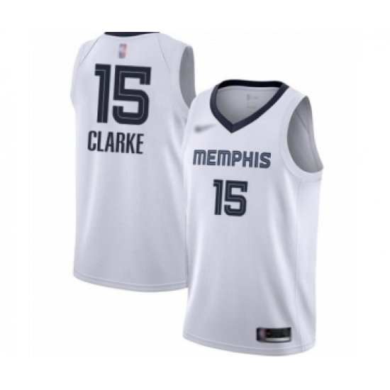 Men's Memphis Grizzlies #15 Brandon Clarke Authentic White Finished Basketball Jersey - Association Edition - Ujersey