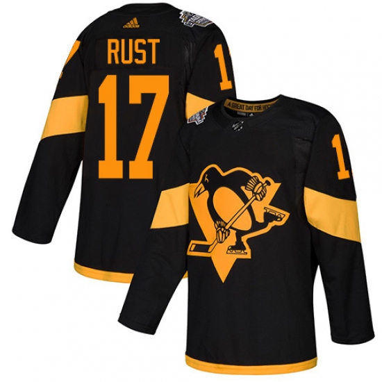 Women's Adidas Pittsburgh Penguins #17 Bryan Rust Black Authentic 2019 Stadium Series Stitched NHL Jersey - Ujersey
