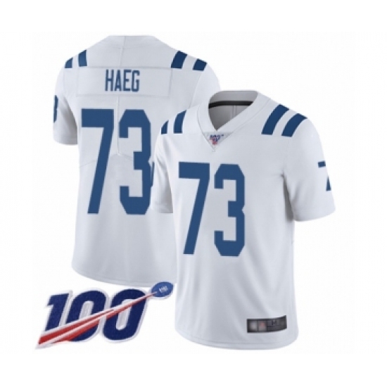 Men's Indianapolis Colts #73 Joe Haeg White Vapor Untouchable Limited Player 100th Season Football Jersey - Ujersey