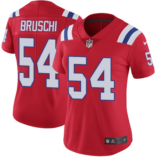 Women's Nike New England Patriots #54 Tedy Bruschi Red Alternate Vapor Untouchable Limited Player NFL Jersey - Ujersey