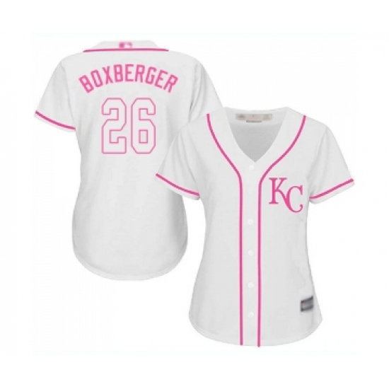 Women's Kansas City Royals #26 Brad Boxberger Replica White Fashion Cool Base Baseball Jersey - Ujersey