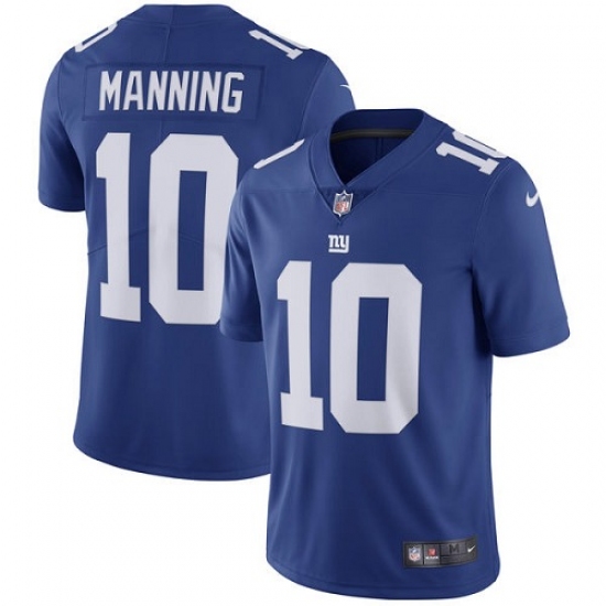 Youth Nike New York Giants #10 Eli Manning Royal Blue Team Color Vapor Untouchable Limited Player NFL Jersey - Ujersey