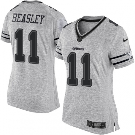 Women's Nike Dallas Cowboys #11 Cole Beasley Limited Gray Gridiron II NFL Jersey - Ujersey