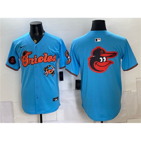 Mens Baltimore Orioles Team Big Logo Blue With Vapor Premier Limited Stitched Baseball Jersey - Ujersey