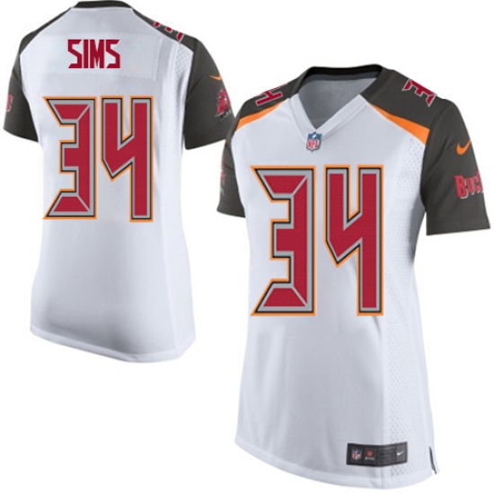 Women's Nike Tampa Bay Buccaneers #34 Charles Sims Game White NFL Jersey - Ujersey