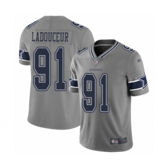 Men's Dallas Cowboys #91 L. P. Ladouceur Limited Gray Inverted Legend Football Jersey - Ujersey