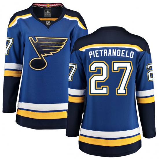 Women's St. Louis Blues #27 Alex Pietrangelo Fanatics Branded Royal Blue Home Breakaway NHL Jersey - Ujersey