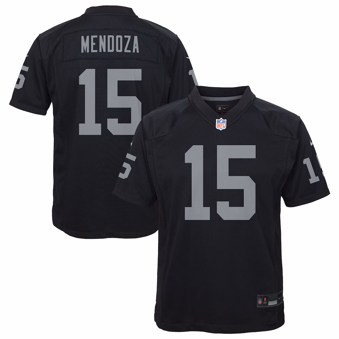 Youth Las Vegas Raiders Fernando Mendoza Nike Black Team Game Jersey - Ujersey