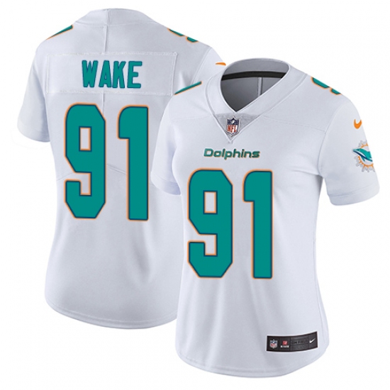 Women's Nike Miami Dolphins #91 Cameron Wake Elite White NFL Jersey - Ujersey