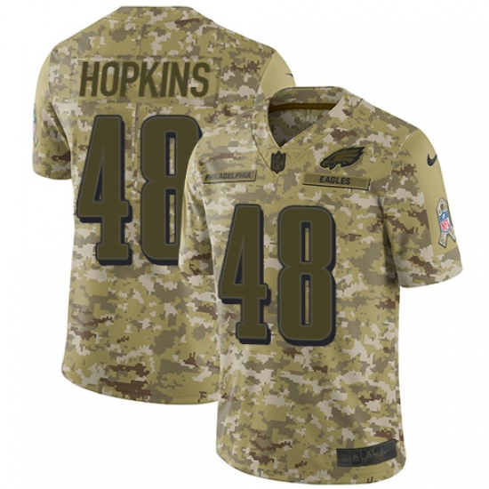Youth Nike Philadelphia Eagles #48 Wes Hopkins Limited Camo 2018 Salute to Service NFL Jersey - Ujersey