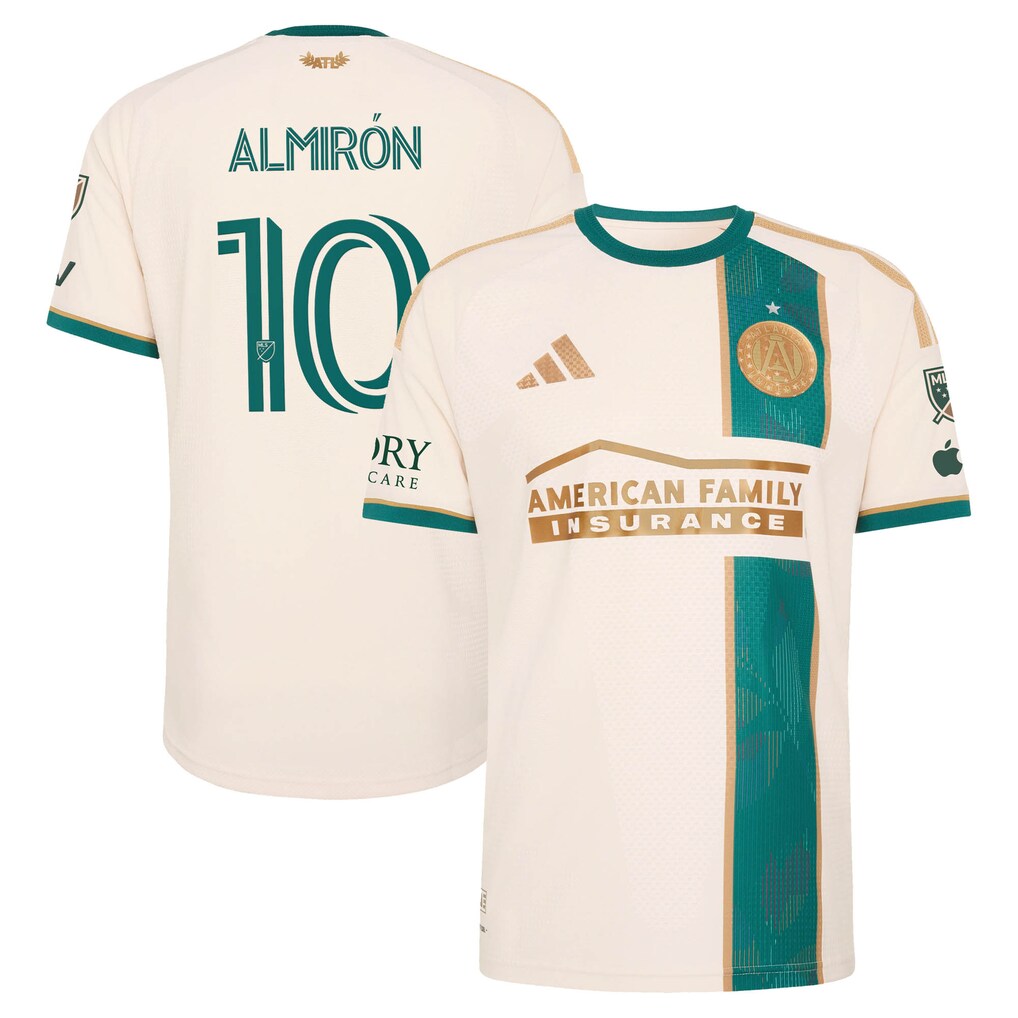 Men's Atlanta United FC Miguel Almiron adidas Tan 2026 Spirit of '96 On-Field Authentic Patch Jersey - Ujersey
