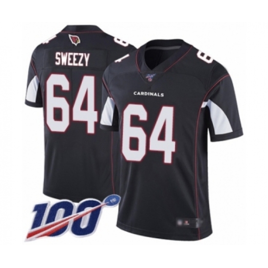 Men's Arizona Cardinals #64 J.R. Sweezy Black Alternate Vapor Untouchable Limited Player 100th Season Football Jersey - Ujersey
