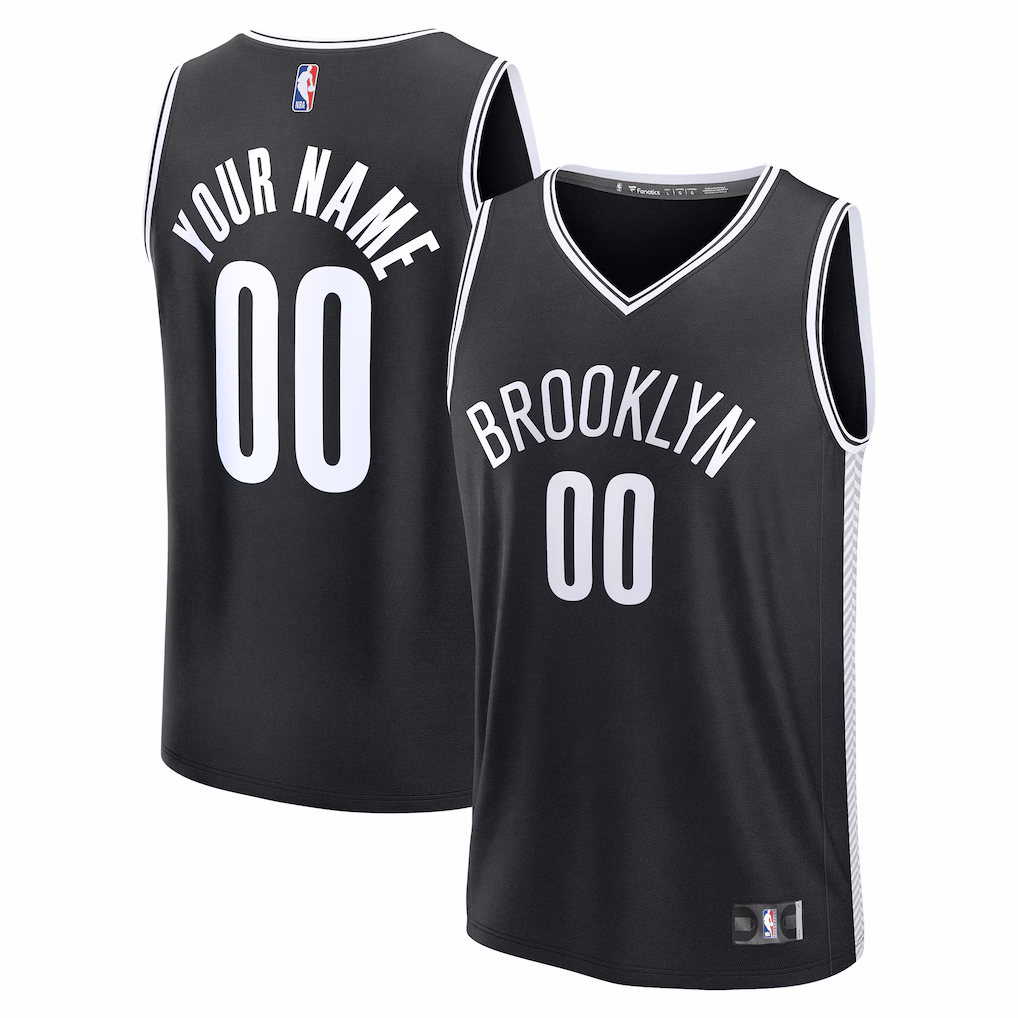 Men's Brooklyn Nets Fanatics Black Fast Break Custom Jersey - Icon Edition - Ujersey Shop