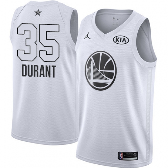 Men's Nike Jordan Golden State Warriors #35 Kevin Durant Swingman White 2018 All-Star Game NBA Jersey - Ujersey