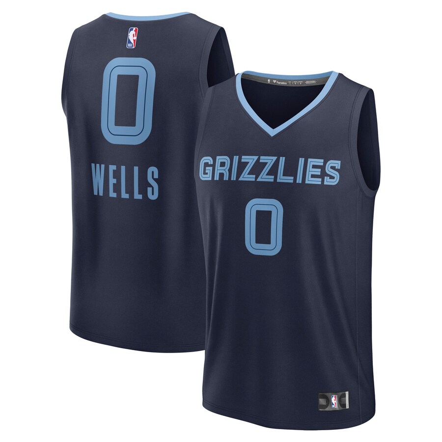 Men's Memphis Grizzlies Jaylen Wells Fanatics Navy Fast Break Replica Player Jersey - Icon Edition - Ujersey NHL