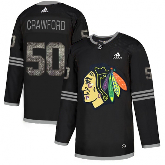 Men's Adidas Chicago Blackhawks #50 Corey Crawford Black Authentic Classic Stitched NHL Jersey - Ujersey