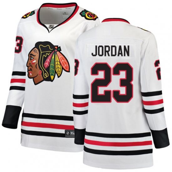 Women's Chicago Blackhawks #23 Michael Jordan Authentic White Away Fanatics Branded Breakaway NHL Jersey - Ujersey