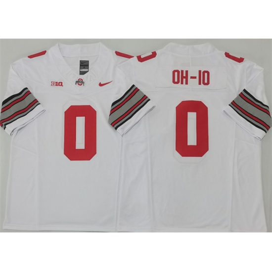 Men's Ohio State Buckeyes #0 OH-IO White 2025 F.U.S.E. Limited Stitched Jersey - Ujersey