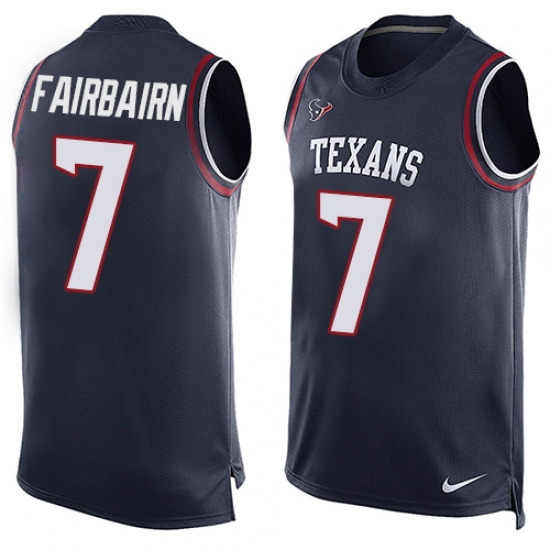 Men's Nike Houston Texans #7 Ka'imi Fairbairn Limited Navy Blue Player Name & Number Tank Top NFL Jersey - Ujersey