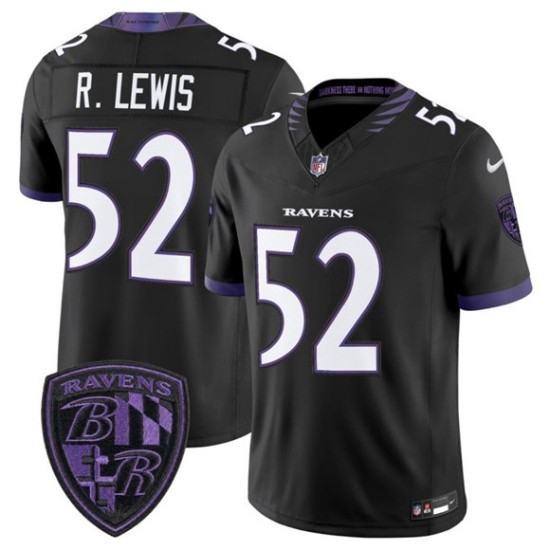 Men's Baltimore Ravens #52 Ray Lewis Black 2026 F.U.S.E. Alternate Vapor Limited Football Stitched Jersey - Ujersey