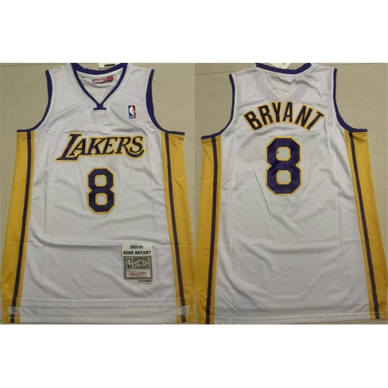 Men's Los Angeles Lakers #8 Kobe Bryant Yellow Throwback Stitched Basketball Jersey - Ujersey