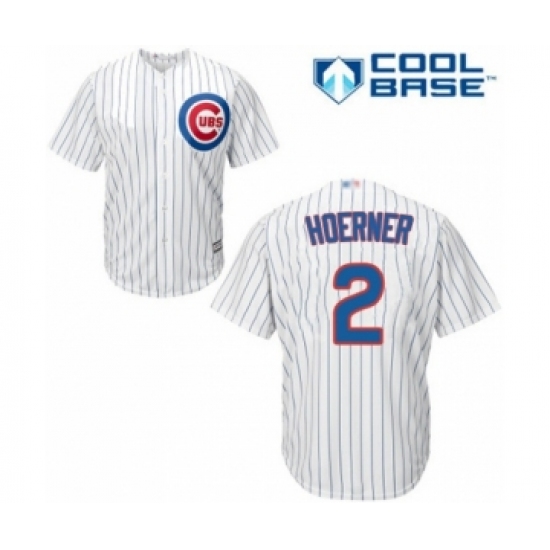 Youth Chicago Cubs #2 Nico Hoerner Authentic White Home Cool Base Baseball Player Jersey - Ujersey