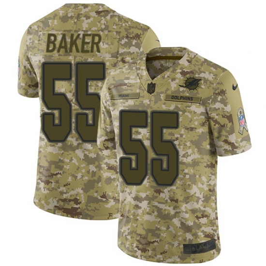 Men's Nike Miami Dolphins #55 Jerome Baker Limited Camo 2018 Salute to Service NFL Jersey - Ujersey
