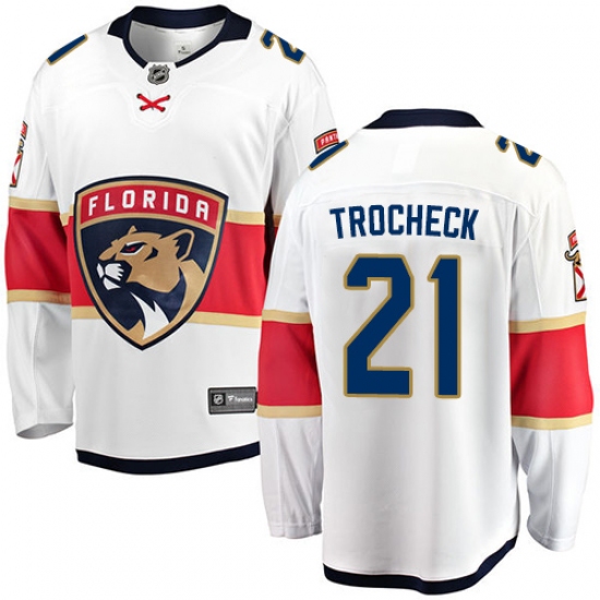 Men's Florida Panthers #21 Vincent Trocheck Fanatics Branded White Away Breakaway NHL Jersey - Ujersey