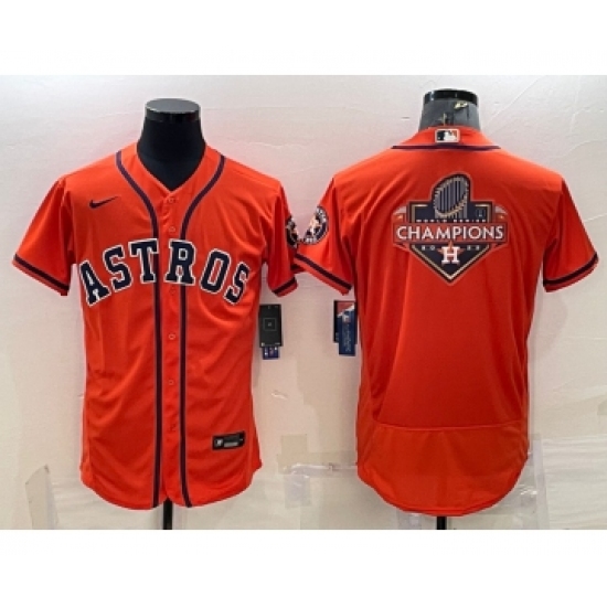 Men's Houston Astros Orange Champions Big Logo Stitched MLB Flex Base Nike Jersey - Ujersey