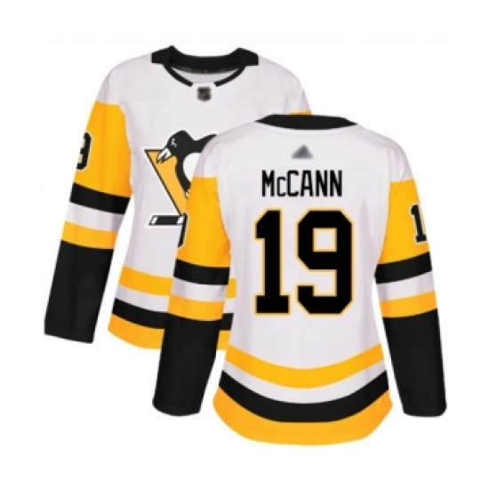 Women's Pittsburgh Penguins #19 Jared McCann Authentic White Away Hockey Jersey