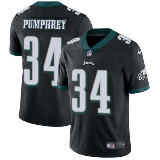 Men's Nike Philadelphia Eagles #34 Donnel Pumphrey Black Alternate Vapor Untouchable Limited Player NFL Jersey - Ujersey