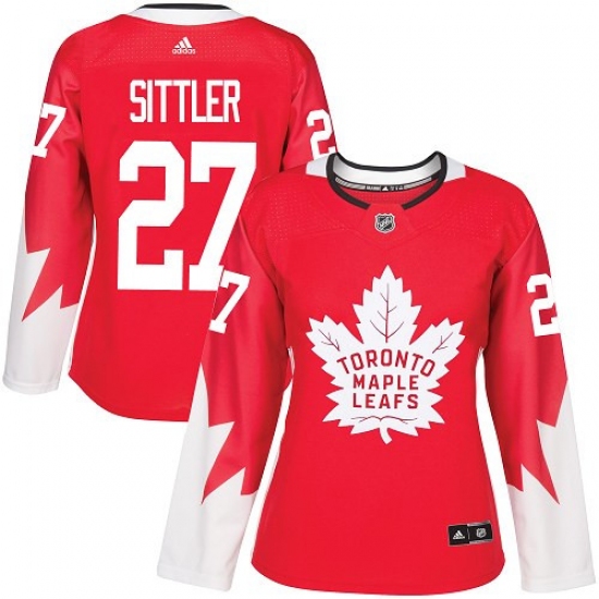 Women's Adidas Toronto Maple Leafs #27 Darryl Sittler Authentic Red Alternate NHL Jersey
