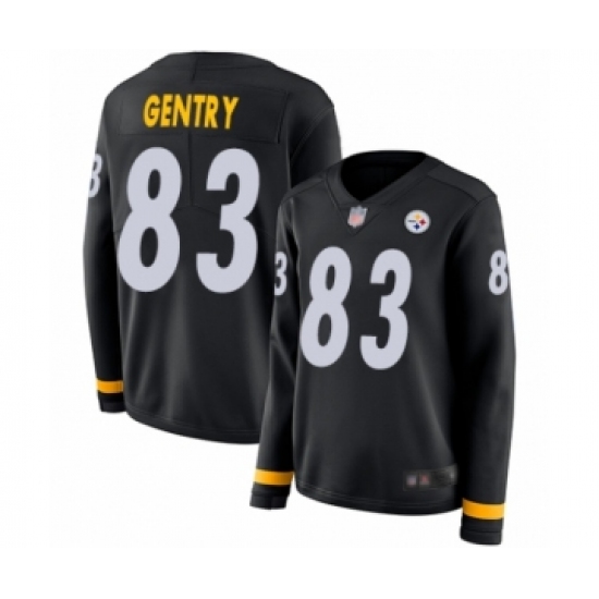 Women's Pittsburgh Steelers #83 Zach Gentry Limited Black Therma Long Sleeve Football Jersey - Ujersey