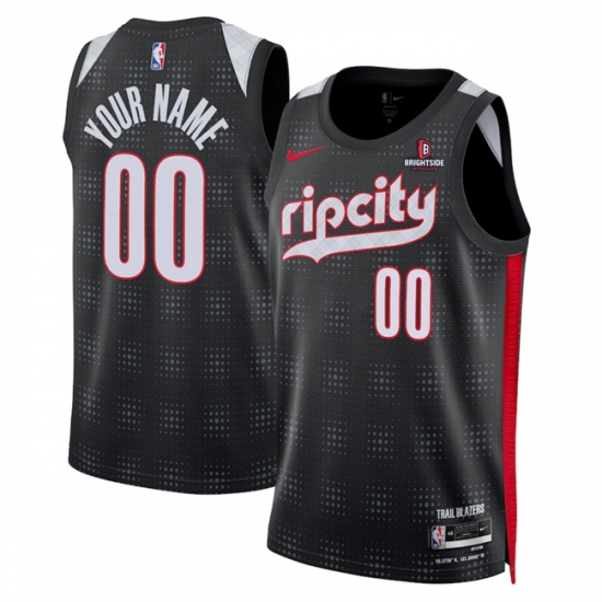 Men's Portland Trail Blazers Active Player Custom Black 2024-25 City Edition Edition Stitched Basketball Jersey - Ujersey