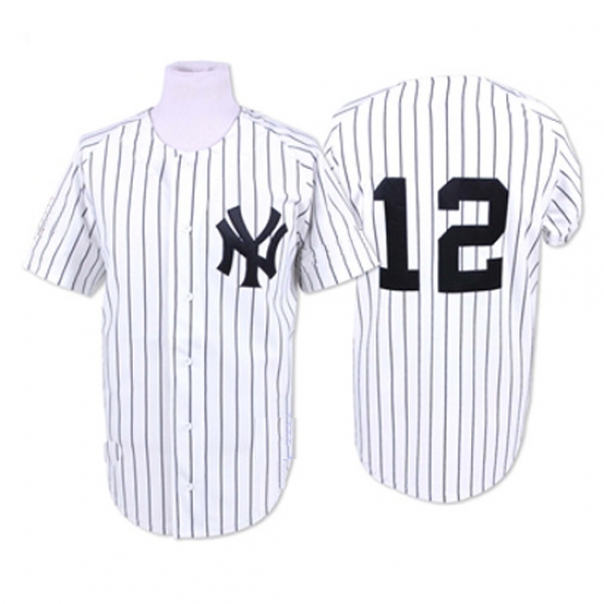 Men's Mitchell and Ness New York Yankees #12 Wade Boggs Replica White 1996 Throwback MLB Jersey - Ujersey