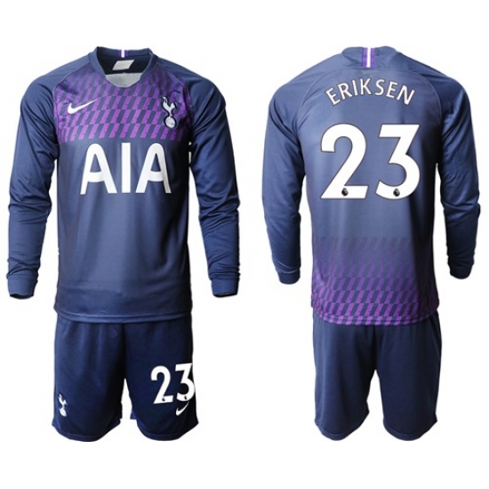 Tottenham Hotspur #23 Eriksen Away Long Sleeves Soccer Club Jersey