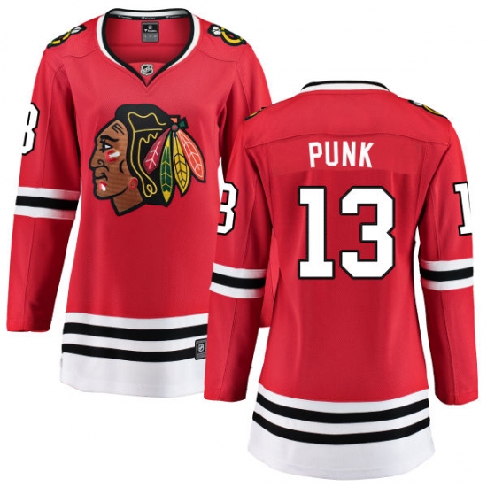Women's Chicago Blackhawks #13 CM Punk Fanatics Branded Red Home Breakaway NHL Jersey - Ujersey