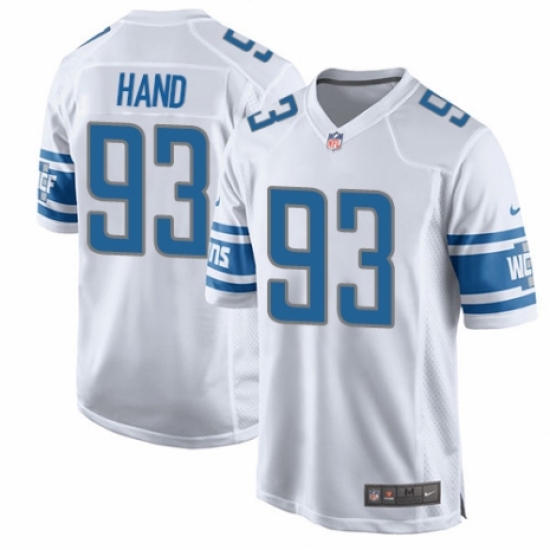 Men's Nike Detroit Lions #93 Da'Shawn Hand Game White NFL Jersey - Ujersey