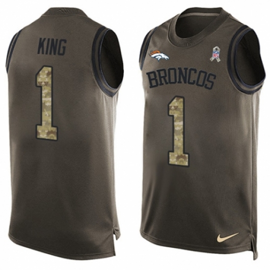 Men's Nike Denver Broncos #1 Marquette King Limited Green Salute to Service Tank Top NFL Jersey - Ujersey