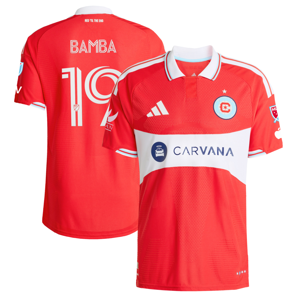 Men's Chicago Fire Jonathan Bamba adidas Red 2026 Forever Red On-Field Authentic Patch Jersey - Ujersey