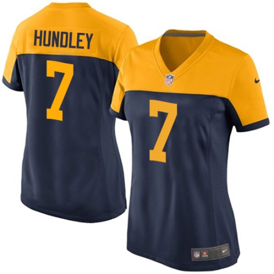 Women's Nike Green Bay Packers #7 Brett Hundley Game Navy Blue Alternate NFL Jersey - Ujersey