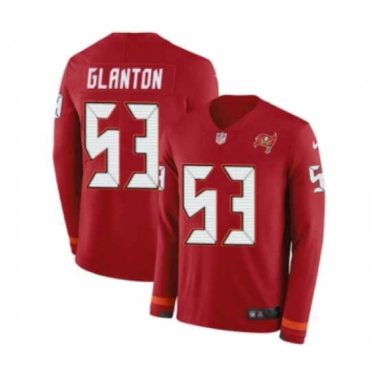 Men's Nike Tampa Bay Buccaneers #53 Adarius Glanton Limited Red Therma Long Sleeve NFL Jersey - Ujersey