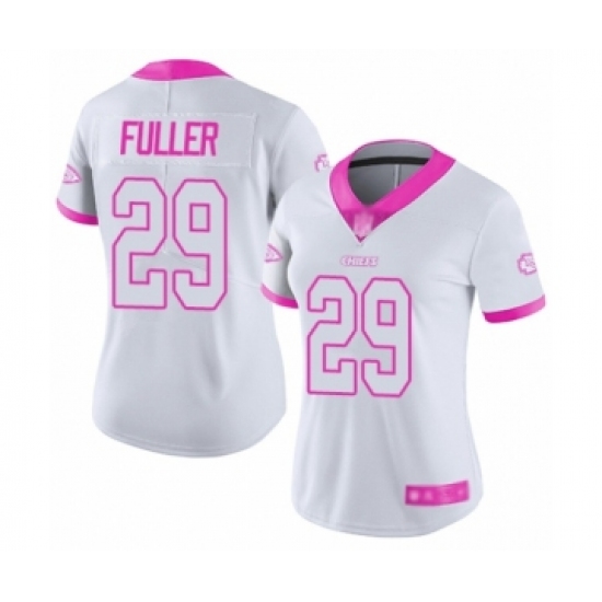 Women's Kansas City Chiefs #29 Kendall Fuller Limited White Pink Rush Fashion Football Jersey - Ujersey