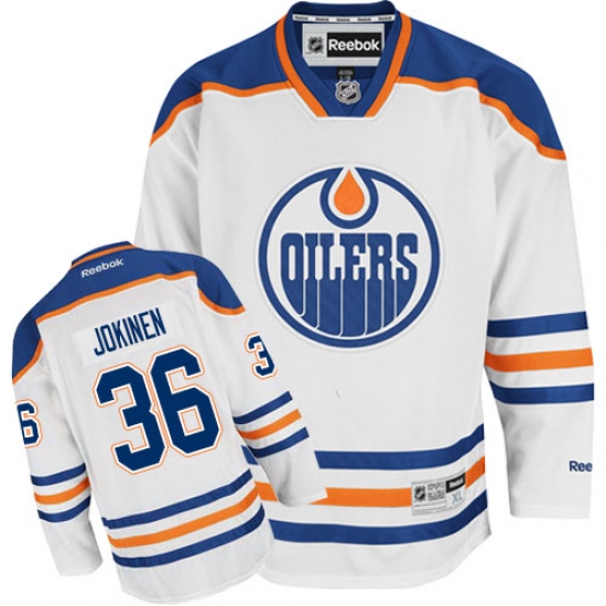 Women's Reebok Edmonton Oilers #36 Jussi Jokinen Authentic White Away NHL Jersey - Ujersey