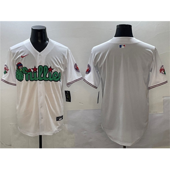 Men's Philadelphia Phillies Blank White Phanatic Limited Stitched Jersey - ujerseystore