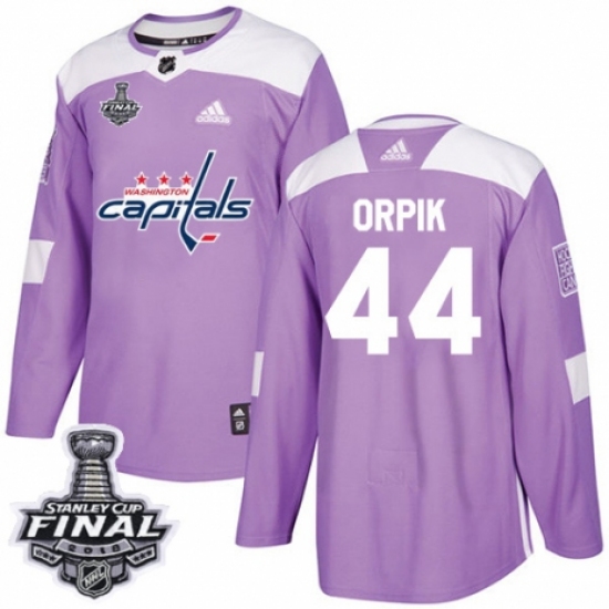 Youth Adidas Washington Capitals #44 Brooks Orpik Authentic Purple Fights Cancer Practice 2018 Stanley Cup Final NHL Jersey - Ujersey